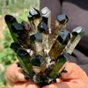 Dekorativa föremål Figurer Vackra naturliga Black Smoky Quartz Crystal Cluster Mineral Healing Spirit Energy Home Office Aquarium Decoration Gift 230701