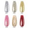 Ложные ногти BeautiLux Glitter Nail Gel At Kit 6pcsset x10ml Platinum Rainbow Rainbow Chameleon Полу постоянных ногтей.