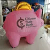 Publicidade inflável cofrinho porco modelo cash mascote piggy com ventilador interno ou ventilador para promoção/exposição