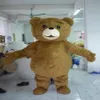 2018 Factory Mascot Adult Size Cartoon Long Plush Ted Brown Bear Mascot Costume Mascot Halloween Costume Christmas Crazy 184U