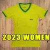 女性2023 2024サッカージャージーパケタコウチーニョブラジルズフットボールシャツファーミノブラジル23 24マルキーニョスヴィニJrアントニーシルバダニアルベスホームガール