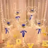 Decorações de festa LED Bobo Balão Piscando Luz Em Forma de Coração Bola de Flor Rosa Balões Transparentes Casamento Dia dos Namorados Presente 185QH