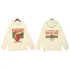 Hommes et femmes Sweatshirts Rhude Full Zip Up Veste en coton Designer High Street Marque de mode Lettre broderie Rhude lâche Terry sweat à capuche cardigan pull lpm