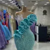 2023 ASO EBI Hunter Green Mermaid Dress Crystals Evening Formal impreza Druga przyjęcie urodzin Druhna Suknie zaręczynowe sukienki szatą de soiree ZJ684