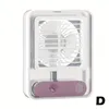 1pc Summer Air Cooler With Atmosphere Night Light Portable USB Rechargeable Humidification Spray Fan Adjustable Electric Fan Desktop Fan