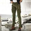 Green Black Denim Biker jeans Mens Skinny Runway Distressed slim jeans élastiques homme hiphop Washed Military cargo pants MX200814216J
