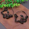 Boucles d'oreilles pendantes personnalité gothique Cool Punk Antique Animal noir serpent fou Twining Hoop déclaration fête bijoux