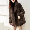 Qnpqyx Autumn Winter Woolen Coat New Fashion Grain Fleece Warm Women's Cotton Coat Brown Zipper Ytterkläder Vindbrytare Kvinna