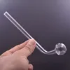 10pcs Curved Clear Smoking Oil Burner Pipe 17cm Lenght Pyrex Glass Pipe Water Hand Spoon Cigarette Pipes Tobacco Smoking Accessories