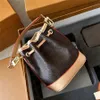 Designer Bag Genuine Leather Handbag Shoulder Bucket Bags Fashion Crossbody Bag Three in One Brown with Pattern Flowers Purse Card Bag