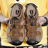 Sandales Summer 462 Chaussures hommes 2024 en cuir authentique en cuir extérieur pantoufles de plage homme plus taille 38-48