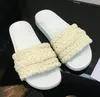 Luxury Women Flat Slippers Braided Knit Slides Sandals Designer Summer Outdoor Pool Ladies Slipper