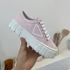 Roda dupla Nylon Gabardine Sneaker sapatos Chunky Lightweight Sole Shoes para mulheres branco azul deserto bege plataforma lona p tênis inspirado