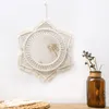 Wandtapijten Boho Macrame Ronde Spiegel Decoratieve Spiegels Esthetische Kamer Decor Opknoping Muur voor Slaapkamer Woonkamer Huis Decoratie 230701