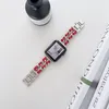 Toppdesigner WatchBands för Apple Watch Strap Band 38mm 40mm 41mm 42mm 44mm 45mm IWATCH 2 3 4 5 6 7 Bands lädermetallkedjor Strap
