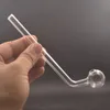 Nouveau design tuyau de brûleur à mazout en verre incurvé 7 pouces de longueur tuyaux en verre bong tuyaux d'eau d'huile à la main fumer des tuyaux de cuillère de tabac avec une boule de 30 mm