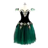 ステージウェアベルベットブラックグリーンゴールドロマンチックバレエレイモンダガールズバレリーナプロフェッショナルパフォーマンスステージCOS2382のためのロングドレス