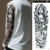 Tatuagens Temporárias 20 Folhas Grandes Adesivos de Tatuagem Temporária de Braço Inteiro Homens Mulheres Legal Caveira Floresta Perna Peixe Ombro Manga Arte Corporal Falsa Totem 230701