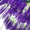 12Pcs Artificial Wisteria Flower String Wedding Ceiling Wall Hanging Backdrop Decor Garden Holiday Hotel Layout Home Decoration Wisteria Flower Strips