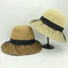 Простая складная соломенная шляпа с широкими полями, гибкая, для девочек, солнцезащитная кепка, пляжная женская летняя шапка, УФ-защита, дорожный головной убор, женский головной убор