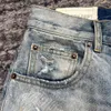 HM631 Hoge kwaliteit heren jeans Distressed Motorcycle Biker Jean Rock Skinny Slim Ripped Hole Streep Modieuze Snake Borduren Denim Broek Kort