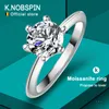 Met Zijstenen Knobspin Originele 925 Sterling Zilveren Ring Diamanten met Certificaat Fijne Sieraden Bruiloft Verlovingsringen voor Vrouwen 230701