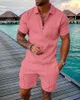 Survêtements pour hommes Survêtement Polo Haute Qualité Summer Beach Style Shorts Casual 2 Pièces Ensembles Solide Imprimer Social Chemise De Luxe Mâle Vêtements 230630