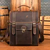 BRESSCASES CRAZY HORSE äkta läder Business Men's Portcase Kvinnors vintage handväska ryggsäck en axel Satchel 14 tum surfplatta 230701