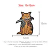 Cat With Sword Embroidery Tattoos Patches Iron On For Clothing Punk Jacket Custom Fashion Patch289U