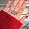 Anneau de diamant Moisanite à la main 100% réel 925 Bands de bandes de mariage en argent sterling pour les femmes Bridal Promise Jewelry Gift
