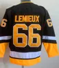 Pittsburgh Vintage Hockey Jersey 66 Mario Lemieux Вышива