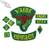 Fashion Vagos 1% MC Full Of Jacket Vest Embroidered Patch Green Motorcycle Biker Vest Patch Rock Punk Patch 9 Pcs Lot Shippi258U