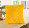 Housse de coussin en peluche couleur bonbon doux de luxe taies d'oreiller en fausse fourrure pour canapé de voiture taie d'oreiller chambre salon taie d'oreiller