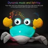 Small Animal Supplies Baby Crawling Crab Toy Electric With Light Up And Music Automatically Avoid Obstacles For Kids 230701