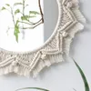 Wandtapijten Boho Macrame Ronde Spiegel Decoratieve Spiegels Esthetische Kamer Decor Opknoping Muur voor Slaapkamer Woonkamer Huis Decoratie 230701