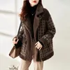 Qnpqyx Autumn Winter Woolen Coat New Fashion Grain Fleece Warm Women's Cotton Coat Brown Zipper Ytterkläder Vindbrytare Kvinna