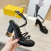 Thick high heeled platform sandals chunky block heels ankle strap open-toe women'sevening shoes luxury designers High Heels Factory footwear With box