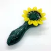 Mais recentes cachimbos de vidro grossos coloridos flor estilo botão de flor erva seca tigela de tabaco colher cachimbos portáteis feitos à mão para fumar à mão tubo piteira