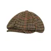 Мужские восьмиугольные шапки в британском стиле, зимняя шерстяная кепка в стиле Гэтсби, шляпа плюща, шляпа для гольфа, осенние женские хлопковые плоские шапки для таксиста, BLM204