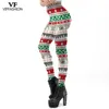 Capris Vip Fashion Colorato Legging di Natale Moda Xmas Party Abbigliamento donna Pantaloni lunghi a vita media slim Leggings da festival invernale