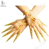 Neue Sexy Frauen Bauchtanz Tanz Schmuck Tausende Hände Guanyin Bollywood Indien Armbänder Fingernagel Zubehör Gold320V