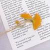 Yellow Ginkgo Leaves Hair Stick Hanfu Hairpin Women Hair Accessories Leaf Shaped Hair Stick Ancient Style Hair Ornament