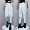 Qnpqyx koreansk modebrevtryck cross harem kvinnors byxor vår ny gata elastisk hög midja överdimensionerade lösa avslappnade byxor
