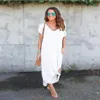 Women Long Loose Maxi Dresses Summer Solid Color Floor Length Casual Dresses Womens Clothing256U