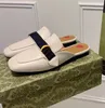 Designer Princetown Chinelos Pearl Loafer Muller Sapatos de Couro com Fivela Moda Feminina Casual Mule Sapato Baixo 02