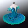 La Esmeralda Variation Professional Stage Costume Tutu Dark Green Sleeping Beauty Ballet Comeptiton dress pancake tutu child2582