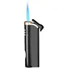 Mini Refill Windproof Blue JET Flame Metal Cigarette Cigar Visible Tank Gas Butane Torch Lighter VQJI