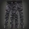 Tutta la moda coreana cool Pantaloni da uomo in pelle rock Nero finto attillato skinny Taglie forti 30 31 32 33 34 36 Pantaloni punk293F