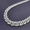 17mm t fyrkantig zirkon kubansk halsband miami kubansk halsband koppar mikroinlagd 5A zirkonhalsband