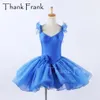 Solide Bleu Ballet Tutu Robe Filles Femmes Manches À Volants Ballerine Costume Enfant Robes De Danse Adulte Élégant Rave Stagewear C631284G